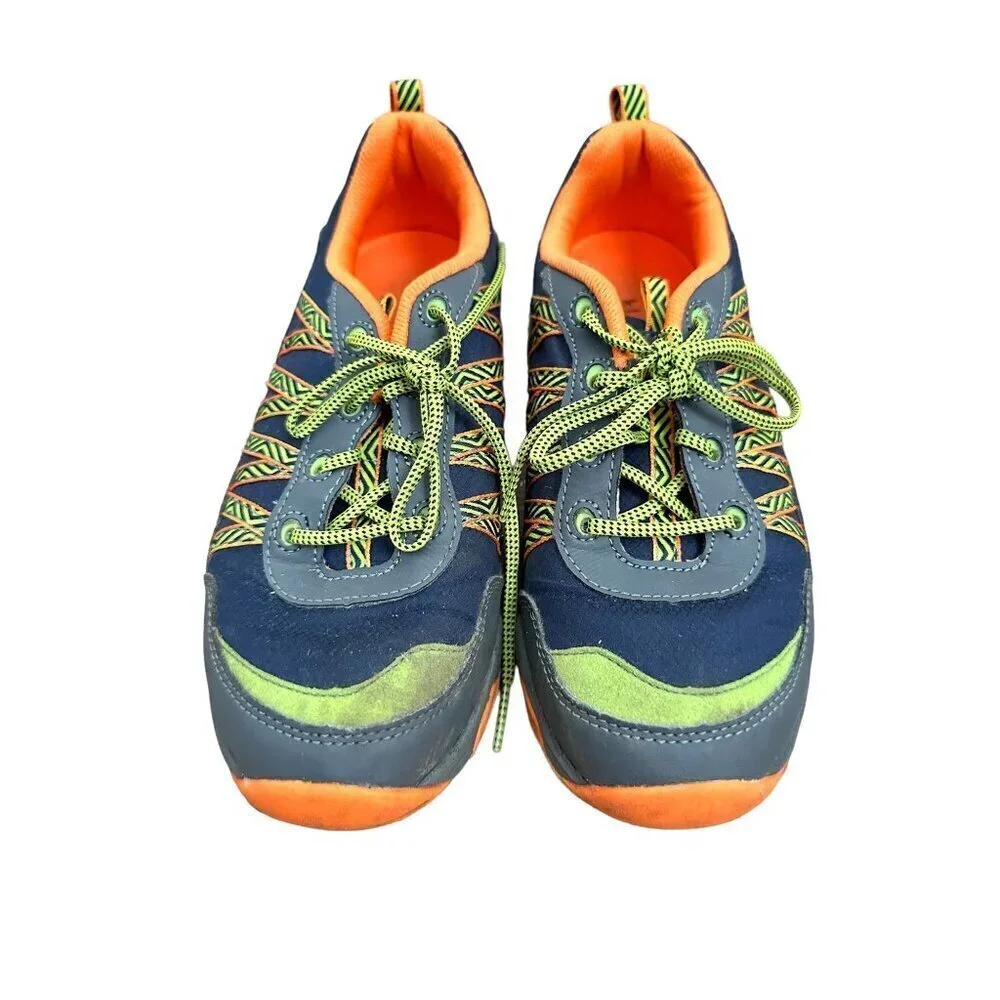 L.L. Bean Kids 3 Multicolor Trail Shoes With Neon Accents